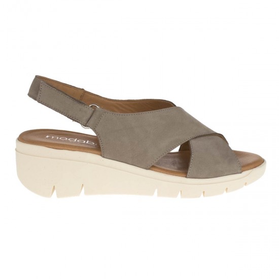 2000126001 Γυναικείο πέδιλο comfort μεσαίο νάμπουκ taupe(πούρο)