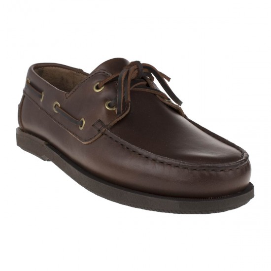 2000134101 Ανδρικό loafers ιστιοπλοϊκό δέρμα καφέ
