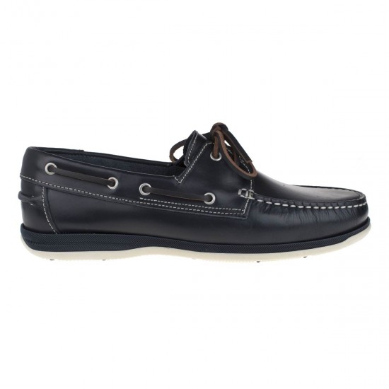 2000134401 Ανδρικό loafers ιστιοπλοϊκό δετό δερμάτινο μπλε