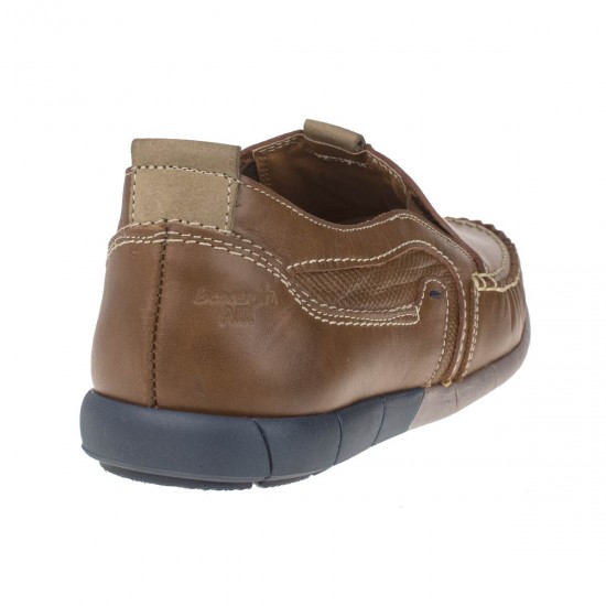 2000139502 Ανδρικό παντοφλέ spor comfort ραφτό δέρμα ταμπά