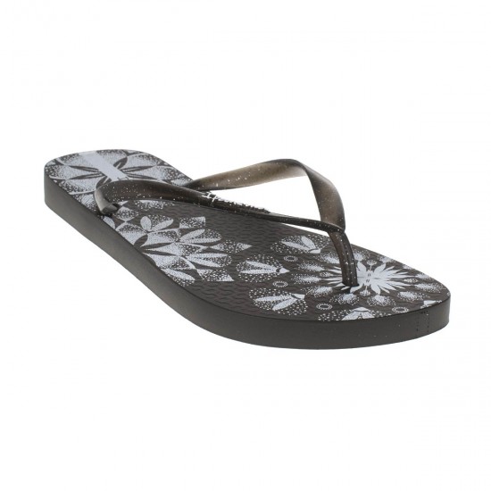 2000152001 Γυναικεία σαγιονάρα δίχαλο φλατ λάστιχο μαύρη/λευκή