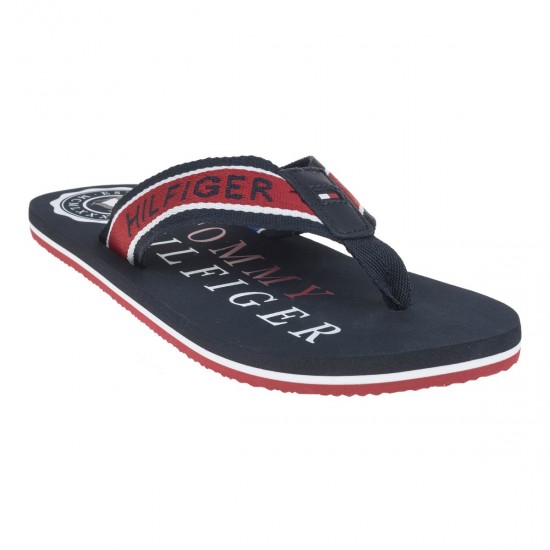 2000167701 Ανδρική σαγιονάρα δίχαλο πανί μπλέ ριγέ