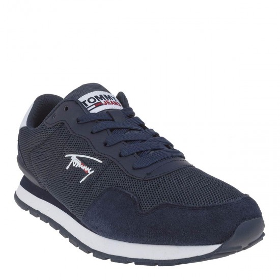 2000175201 Ανδρικό δετό sneakers καστορι μπλέ