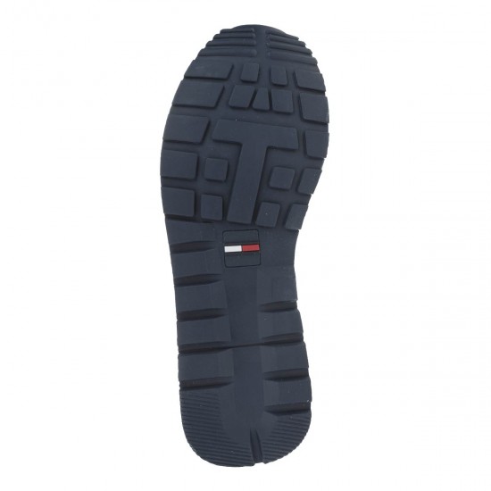 2000175203 Ανδρικό δετό sneakers καστορι λευκό/μπλέ