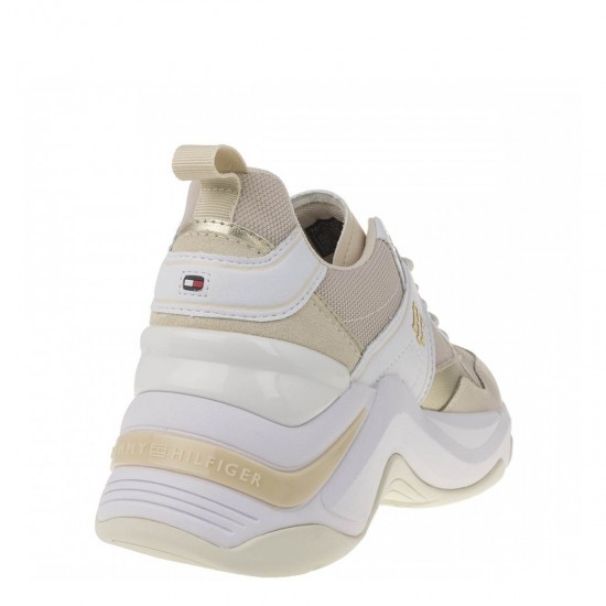 2000175602 Γυναικείο αθλητικό Sneaker δετό μπέζ/λευκό