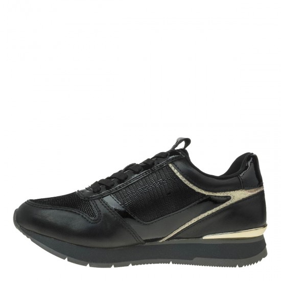 2000177701 Γυναικείο αθλητικό(sneakers) δετό μαύρο