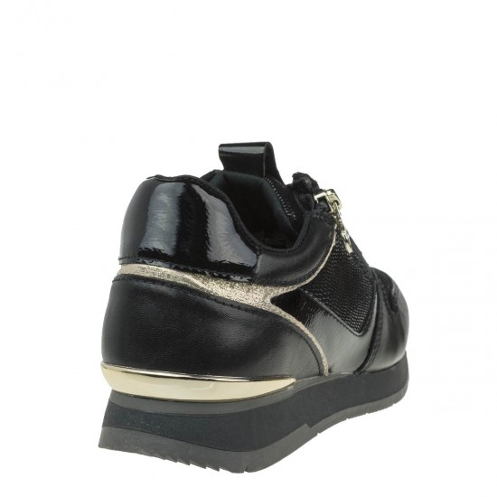 2000177701 Γυναικείο αθλητικό(sneakers) δετό μαύρο