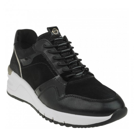 2000180101 Γυναικείο αθΛητικό sneakers δετό μαύρο