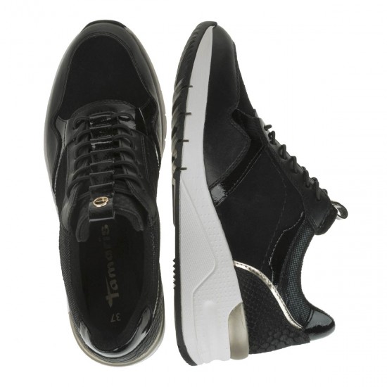2000180101 Γυναικείο αθΛητικό sneakers δετό μαύρο