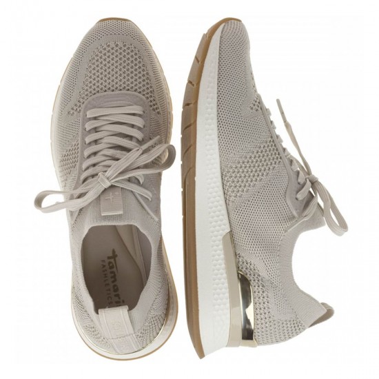 2000180403 Γυναικείο αθλητικό sneakers δετό μπέζ/χρυσό