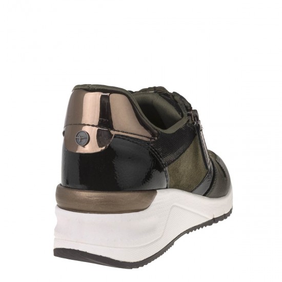 2000184201 Γυναικείο αθλητικό sneakers χακί/μπρονζέ