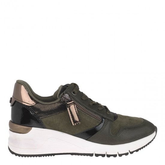 2000184201 Γυναικείο αθλητικό sneakers χακί/μπρονζέ