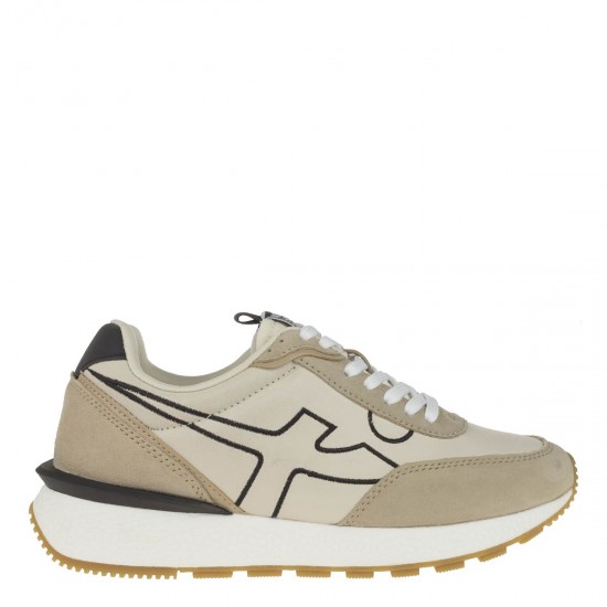 2000185801 Γυναικείο αθλητικό sneakers δέρμα μπέζ(tan)