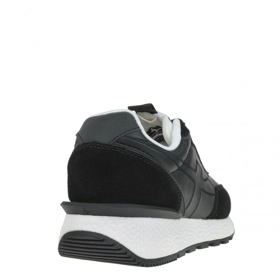 2000185802 Γυναικείο αθλητικό sneakers δέρμα μαύρο