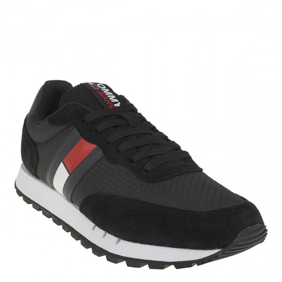 2000189402 Ανδρικό αθλητικό sneakers δετό μαύρο