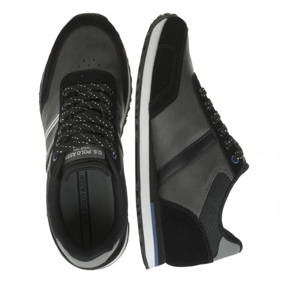 2000189701 Ανδρικό αθλητικό sneakers δετό μαύρο/γκρί
