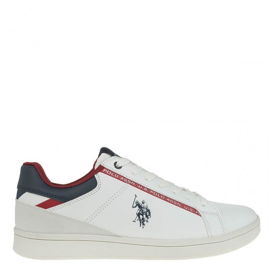 2000190001 Ανδρικό αθλητικό sneakers δετό λευκό/μπλέ