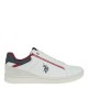2000190001 Ανδρικό αθλητικό sneakers δετό λευκό/μπλέ