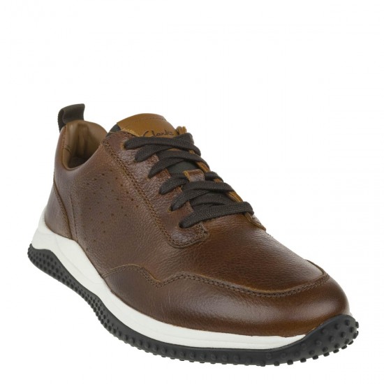 2000191002 Ανδρικό δετό sport casual δέρμα ταμπά(tan)