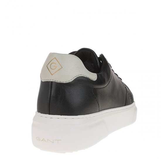 2000191801 Γυναικείο sneaker αθλητικό δετό δέρμα μαύρο