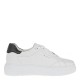 2000191802 Γυναικείο sneaker αθλητικό δετό δέρμα λευκό/μαύρο
