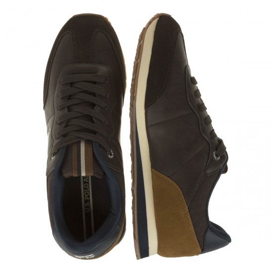 2000193601 Ανδρικό αθλητικό sneakers δετό καφέ
