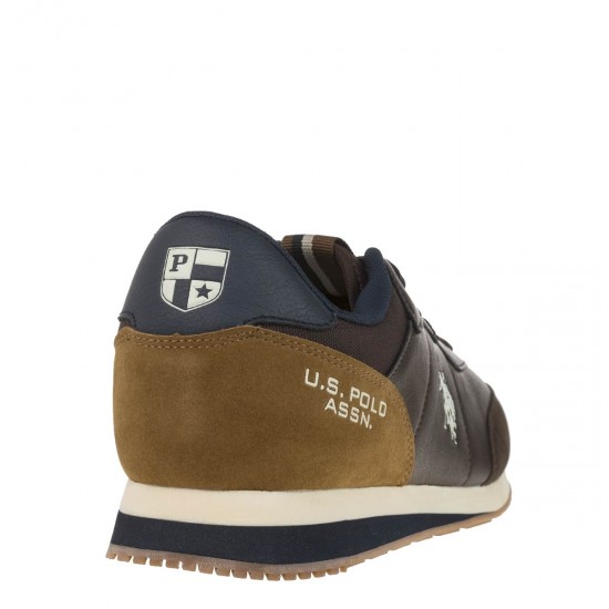 2000193601 Ανδρικό αθλητικό sneakers δετό καφέ
