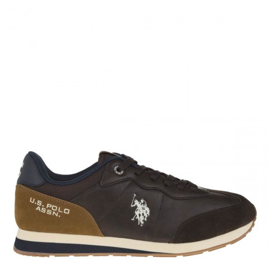 2000193601 Ανδρικό αθλητικό sneakers δετό καφέ