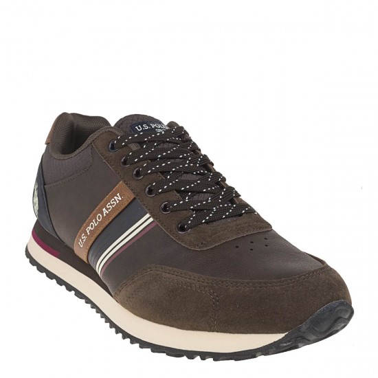2000195001 Ανδρικό αθλητικό sneakers δετό καφέ
