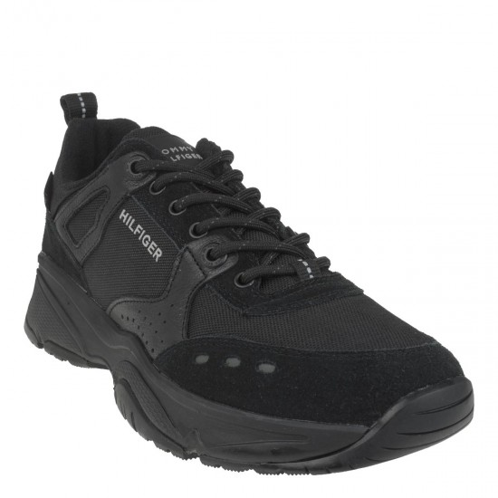 2000198201 Ανδρικό αθλητικό sneakers δετό μαύρο