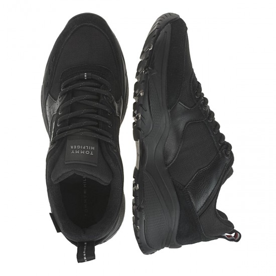 2000198201 Ανδρικό αθλητικό sneakers δετό μαύρο