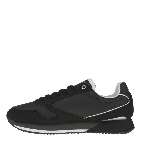 2000198501 Ανδρικό αθλητικό sneakers δετό μαύρο/λευκό