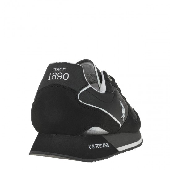 2000198501 Ανδρικό αθλητικό sneakers δετό μαύρο/λευκό