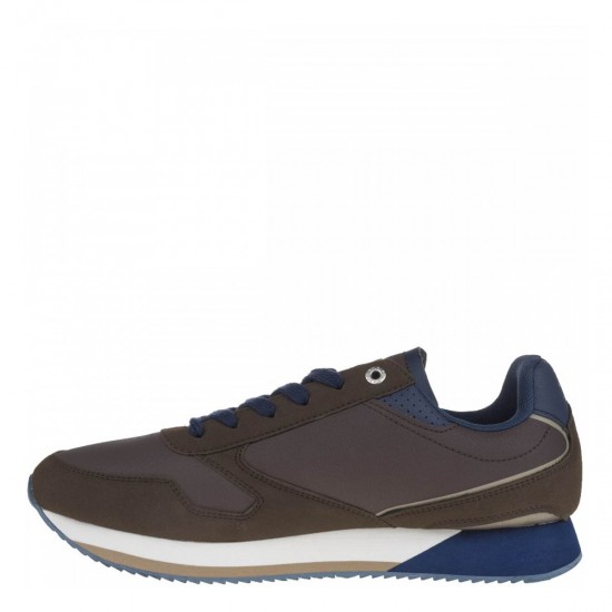 2000198601 Ανδρικό αθλητικό sneakers δετό καφέ/μπλέ