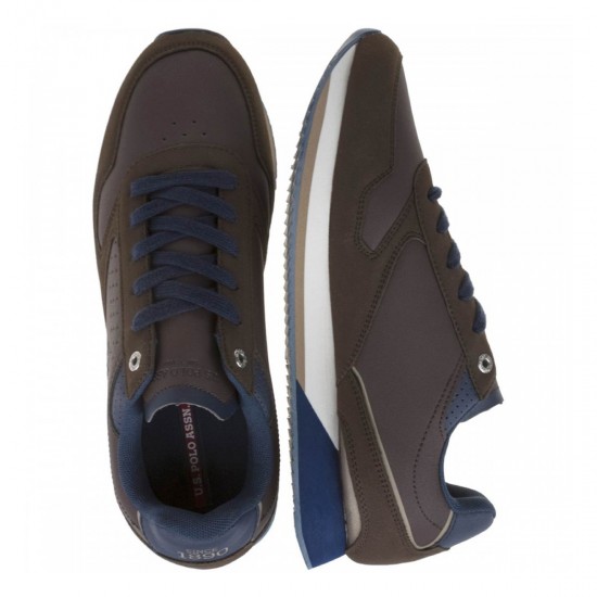 2000198601 Ανδρικό αθλητικό sneakers δετό καφέ/μπλέ