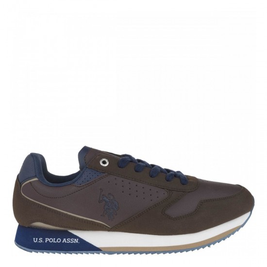 2000198601 Ανδρικό αθλητικό sneakers δετό καφέ/μπλέ