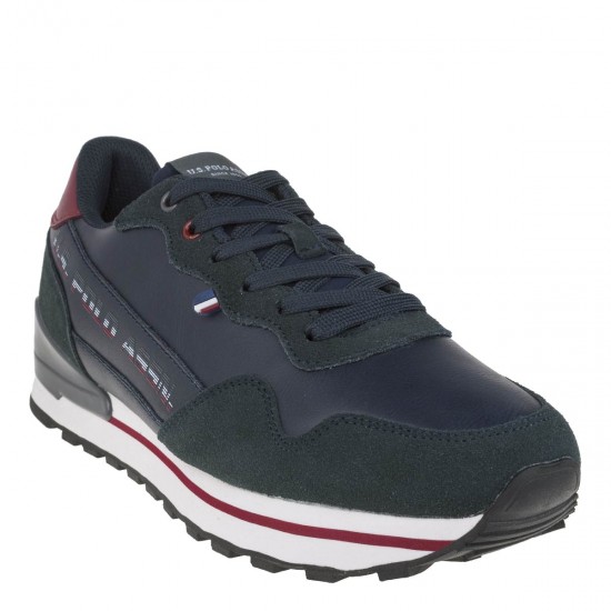 2000198801 Ανδρικό αθλητικό sneakers δετό μπλέ/μπορντώ