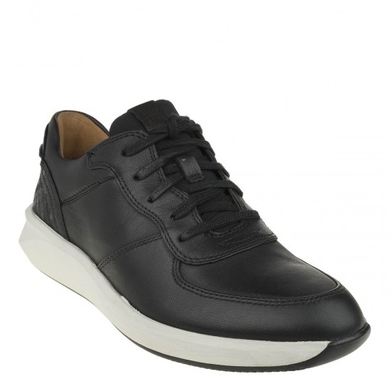 2000200001 Γυναικείο sneakers δετό δέρμα μαύρο