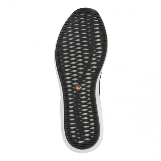 2000200001 Γυναικείο sneakers δετό δέρμα μαύρο