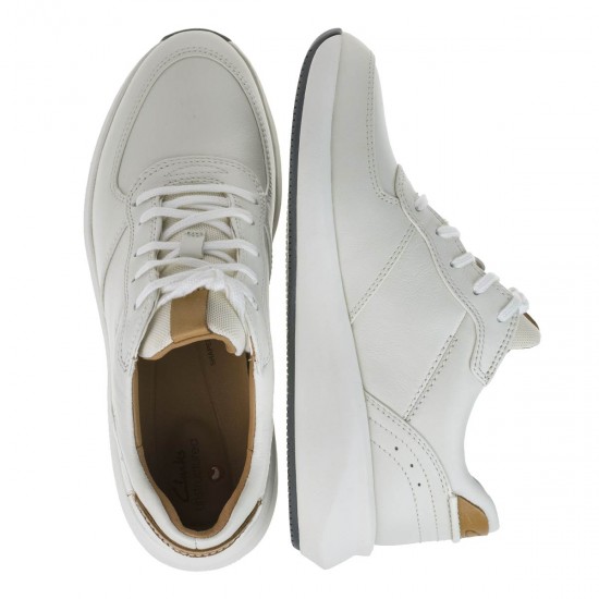 2000200002  Γυναικείο sneakers δετό δέρμα πάγος(λευκό)/ταμπά