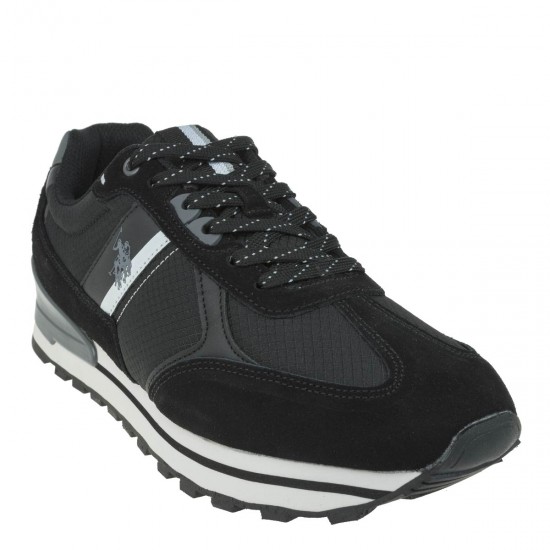 2000204301 Ανδρικό αθλητικό sneaker δετό καστόρι μαύρο