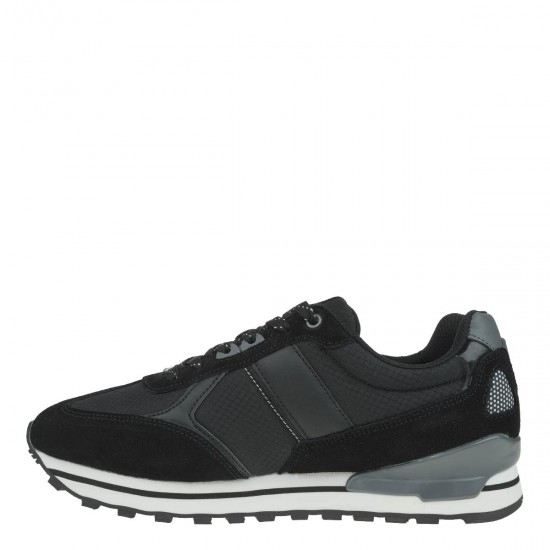 2000204301 Ανδρικό αθλητικό sneaker δετό καστόρι μαύρο