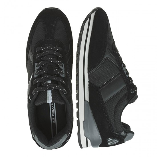 2000204301 Ανδρικό αθλητικό sneaker δετό καστόρι μαύρο