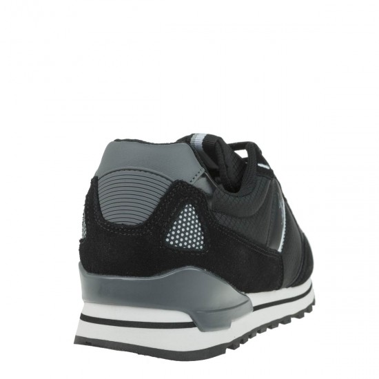2000204301 Ανδρικό αθλητικό sneaker δετό καστόρι μαύρο