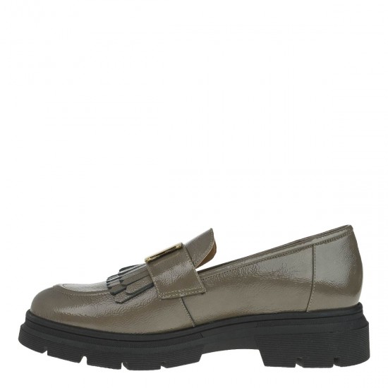 2000204403 Γυναικείο loafers mocassins χωστό λουστρίνι πούρο