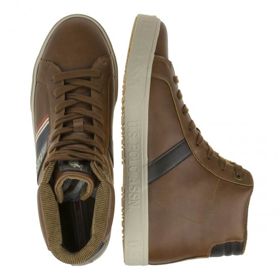 2000212901 Ανδρικό sneakers αθλητικο ημιμποτο δετό ταμπά/μπλέ