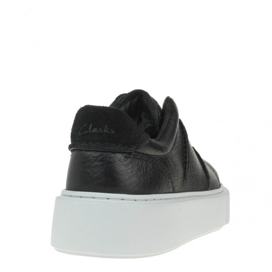 2000213101 Γυναικείο αθλητικό sneakers χωστό δέρμα μαύρο