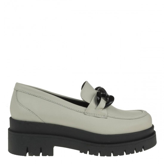 2000218302 Γυναικείο loafers mocassins δέρμα πάγος