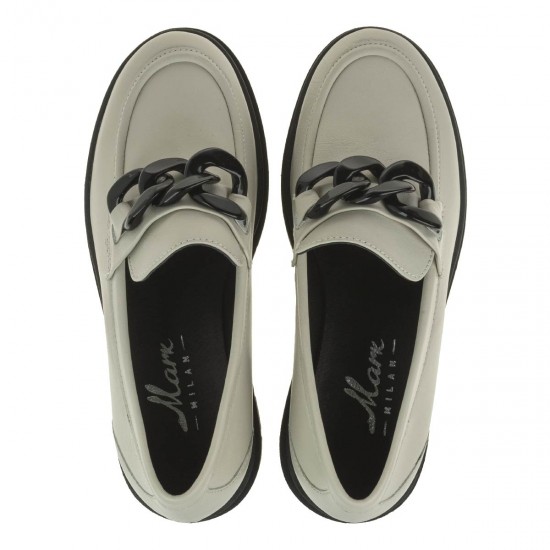 2000218302 Γυναικείο loafers mocassins δέρμα πάγος