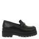 2000218401 Γυναικείο loafers mocassins δέρμα μαύρο